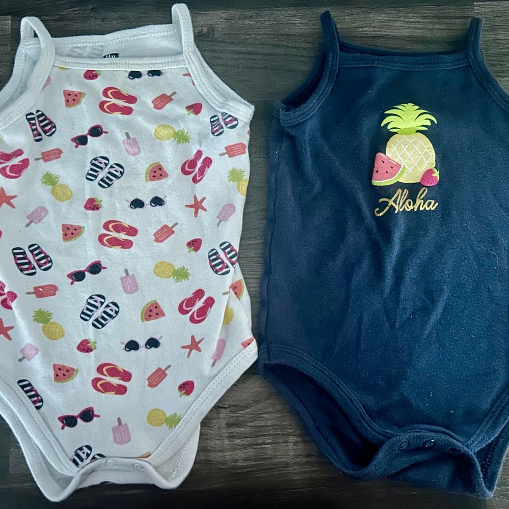 Aloha Kids One Piece Set - White and Navy